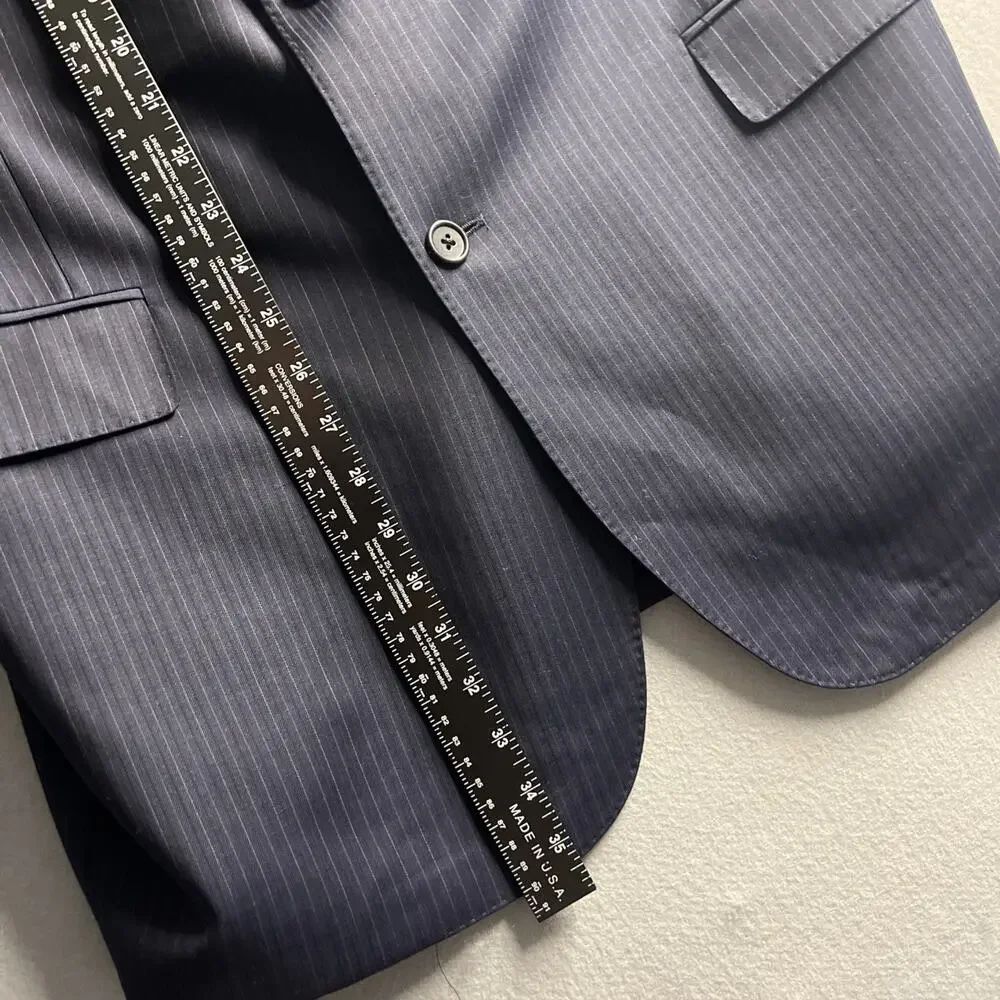 Jos A Bank 48L Blue 100% Wool Signature Gold Blazer Suit‎ Jacket Sport Coat